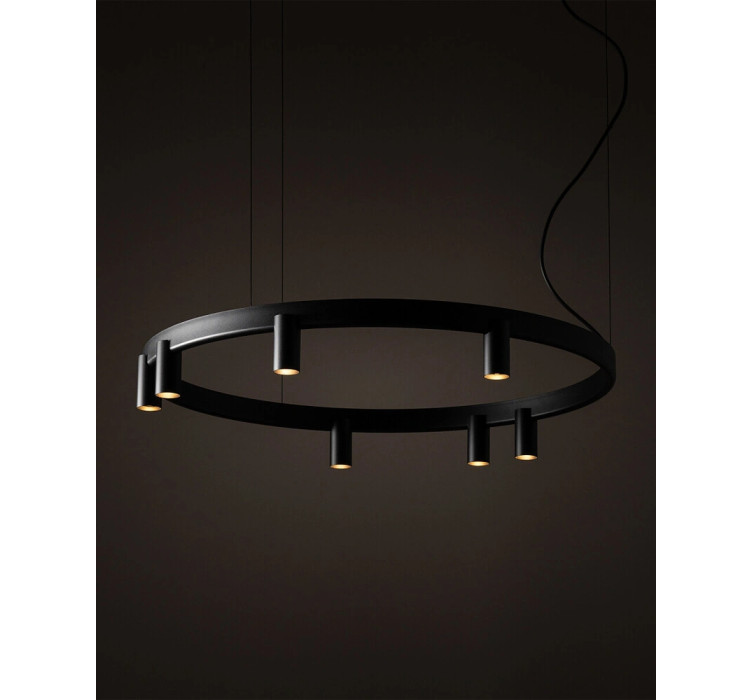 Люстра Nowodvorski 12285 Fourty Round GU10 R35+LED 7+6x10W+9W 3000K 710Lm IP20 чорна2